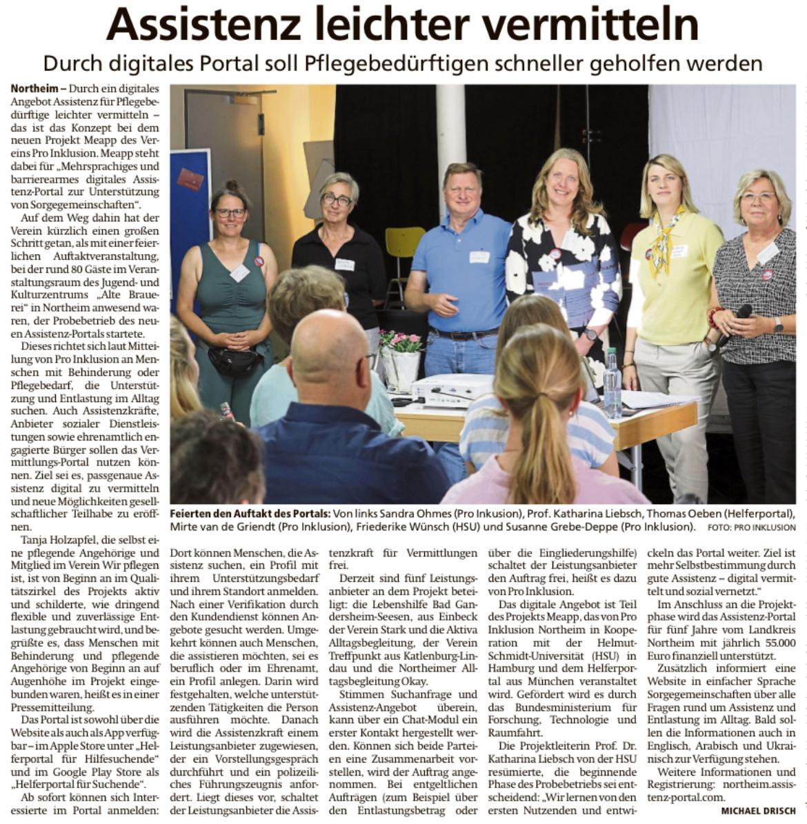HNA berichtet über das Assistenz-Portal